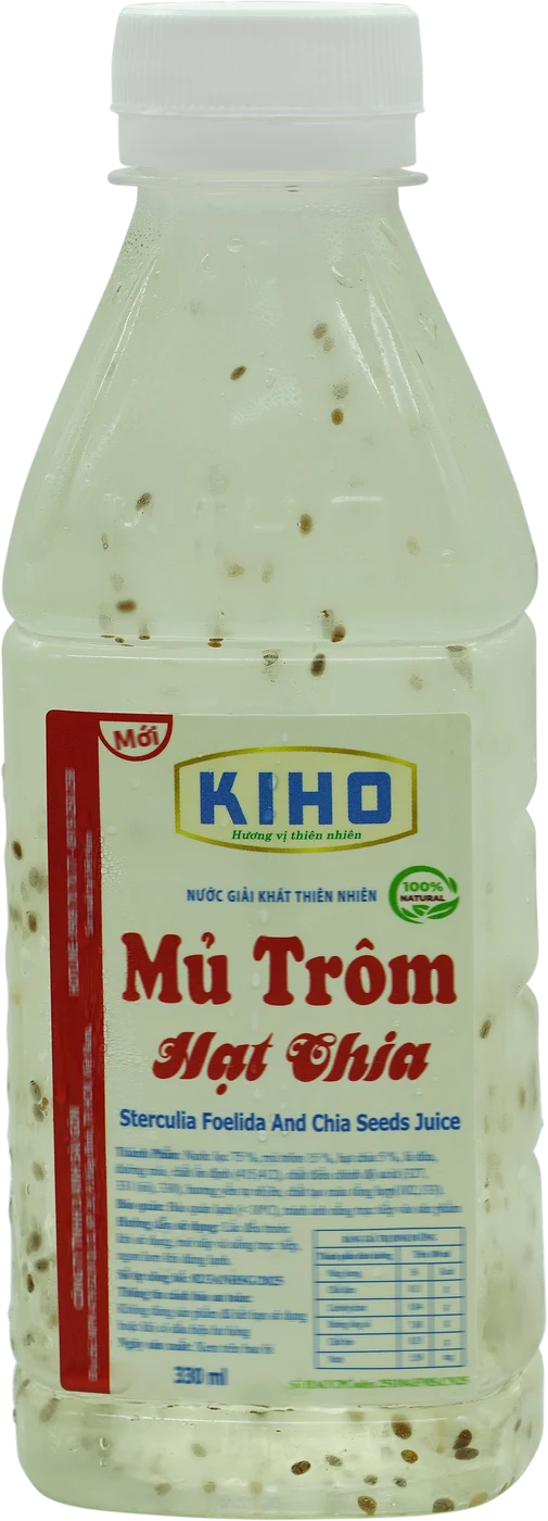 Chai KIHO Mủ Trôm Hạt Chia 330ml